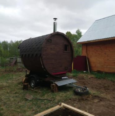 Монтаж бани-бочки №413 от 23.04.2021 в Туле